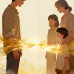 illustration of a family setting boundaries with an addicted loved one