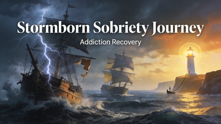 Detox vs Rehab vs IOP vs Sober Living: Understanding Levels of Care in Addiction Treatment (2026 Guide) 1 Stormborn Sobriety seascape illustrating levels of care in addiction treatment: ship battered by waves (detox), through turbulence (rehab/IOP), reaching lighthouse (sober living) — from addiction storm to recovery light. (see the generated image above)